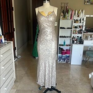 Sparkling Silver Sequin Gown